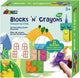 Avenir blocks ' n crayons - gebouwen - 12 kleuren en 3 blokvormen - 3 kleurplaten - 3+