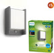Philips led philips arbour wandlamp - ultra efficient - antraciet - met sensor - 3,8w