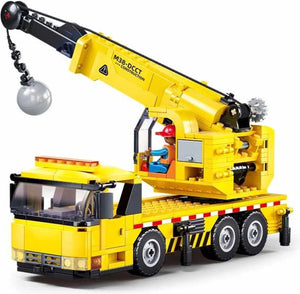 Sluban town wheeled crane bouwspeelgoed kinderen vanaf 6 jaar - constructiespeelgoed modelbouw - bouwdoos met 293 bouwstenen - m38-b1195