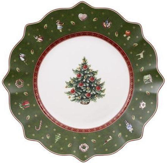 Villeroy boch toy’s delight ontbijtbord - 24 cm - groen - kerst