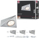Paulmann led onderbouwverlichting set van 3 - geborsteld staal - 2,8w - 170 lm - 230 12v - hoekig design - keukenkastverlichting onderbouw led