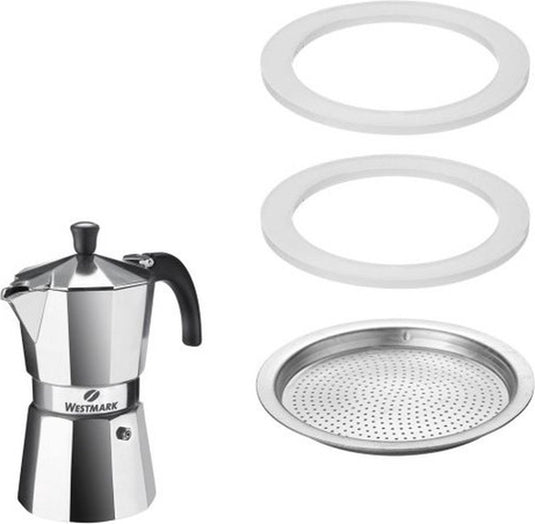 Westmark silicone ring set 2 + filter voor espresso maker 6 tassen brasilia 2462 228e