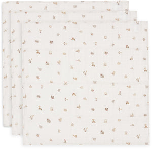 Jollein hydrofiele doek small - 70x70cm - animals friends - 3 stuks