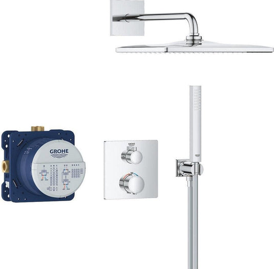 Grohe precision inbouw douchesysteem - vierkant bedieningspaneel - chroom