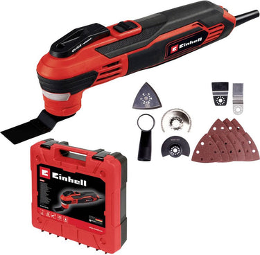 Einhell elektrische multitool te-mg 350 eq - 350 w - snelheid constante elektronica - incl. 9x schuurpapier, schraper en 4 verschillende zaagbladen