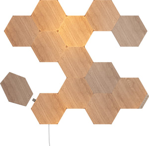 Nanoleaf elements hexagons starterkit - slimme verlichting - 13 led panelen - houteffect - google