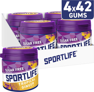 Sportlife kauwgom tropical ginger pot - tropische gember - 4x99g