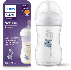Philips avent natural response babyfles – 260 ml – flow 3 – koala – 1 fles - scy903 67