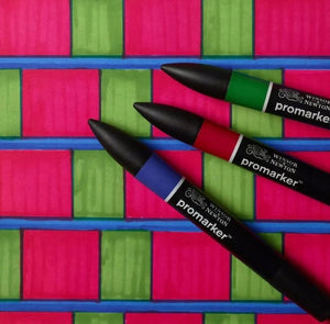 Winsor newton 0290194 promarker set 3 stuks – vibrant tones 2 – alcoholmarkers met dubbele punt
