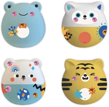 Janod - atelier - deco - 4 gipsdieren kleuren