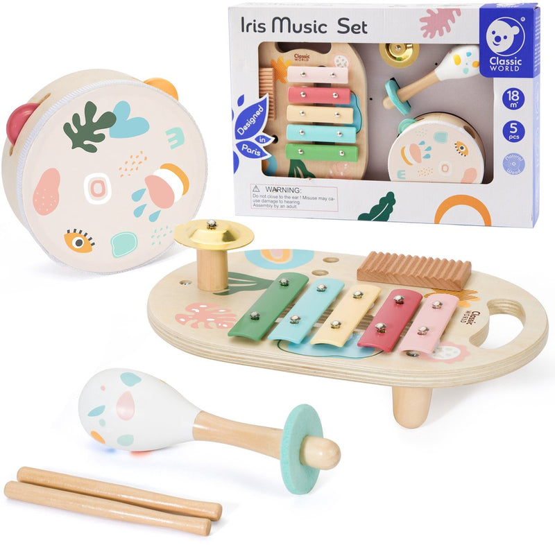 Afbeelding laden in galerijviewer, Classic world world houten muziekinstrumenten set iris

