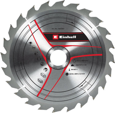 Einhell hardmetalen tct zaagblad - ø210 x 30 x 1,6 mm - 24 tanden