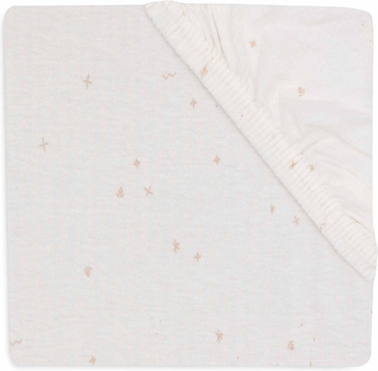 Jollein baby - hoeslaken jersey 70 75x140 150cm - ledikant babybed - zacht katoen - twinkling wild rose