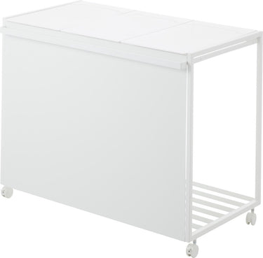 Yamazaki afvalscheidingsprullenbak met wielen - 3 comp - tower - wit