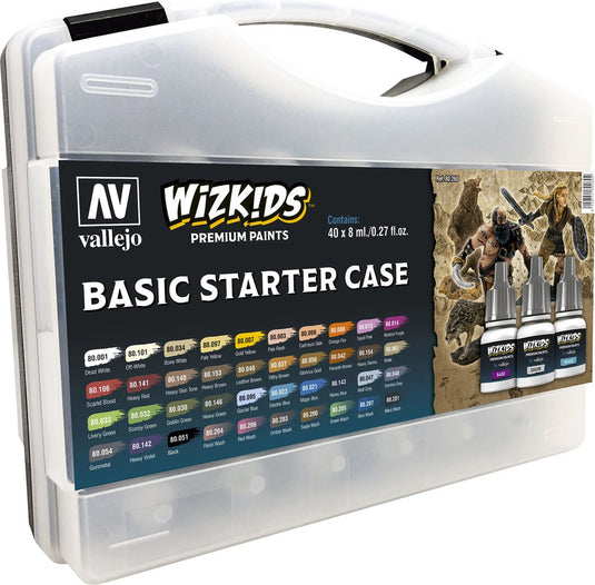 Vallejo basic starters case - wizkids premium paints - 40 kleuren - 8ml - 80260