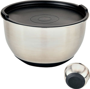 Kesper rvs mengkom ã?24 cm. - mengkom met silicone deksel - beslagkom met deksel - mixing bowl - afm. 24 x 24 x 15 cm.