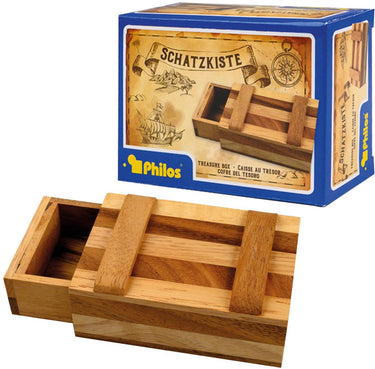Philos puzzel schatkist houten behendigheidsspel voor kinderen en volwassenen.