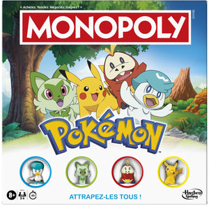 Monopoly édition pokémon, jeu de plateau pour enfants et fans de pokémon, jeux familiaux, à partir de 8 ans