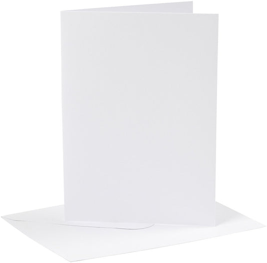Creativ company cc kaarten en enveloppen 12,7x17,8 cm wit 4 stuks