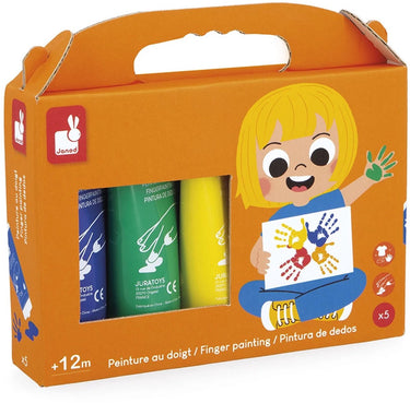 Janod - colo - vingerverf - set met 5 verschillende kleuren