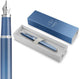 Parker im writing rituals vulpen | rustgevend blauw afwerking met kleurverloop en verchroomde details | fijne penpunt | blauwe inkt | geschenkverpakking