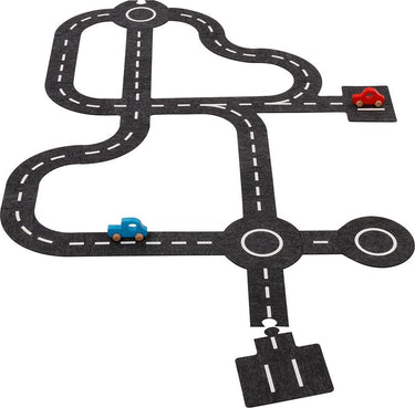 Goki speelkleed verkeerswegen met 2 auto's, 30dlg.