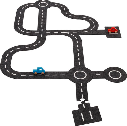 Goki speelkleed verkeerswegen met 2 auto's, 30dlg.