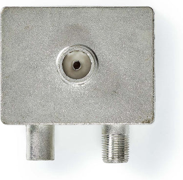 Nedis satelliet- en antenne-adapter - iec (coax) female - f-female iec (coax) male - vernikkeld - 75 ohm - recht - zink - metaal zilver - 1 stuks - doos