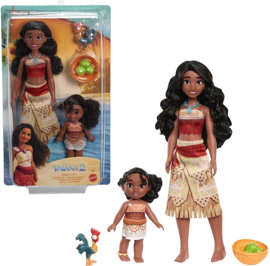 Mattel disney princess vaiana en simea zussenset - vaiana 2 - modepop