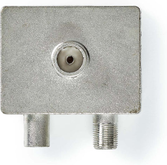 Nedis satelliet- en antenne-adapter - iec (coax) female - f-female iec (coax) male - vernikkeld - 75 ohm - recht - zink - metaal zilver - 1 stuks - doos