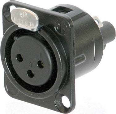 Neutrik nc3fd-s-1-b xlr-connector flensbus, contacten recht aantal polen: 3 zwart 1 stuk(s)