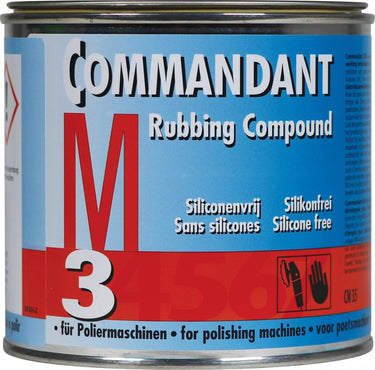 Commandant rubbing compound m3 - polijstpasta – hoge polijstende werking – verwijdert spuitnevel krassen - voor poetsmachine - siliconenvrij - 500gr