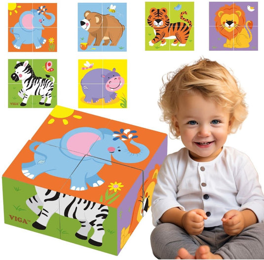 Vigatoys viga toys - vormenpuzzel - safari dieren