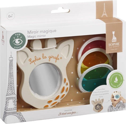 Sophie de giraf magische spiegel - 5-senses collectie - babyspeelgoed - 5-delig - vanaf 0 maanden - 11x10x1 cm - ok-biobased - in witte geschenkdoos