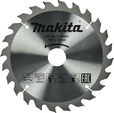 Makita cirkelzaagblad voor hout | standaard | ø 190mm asgat 30mm 24t - d-64951