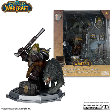 Mcfarlane world of warcraft action figures dwarf hunter 15 cm - blizzard - toys
