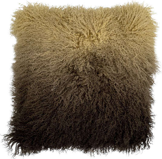 Bloomingville pansy cushion, brown, lambskin tibetian