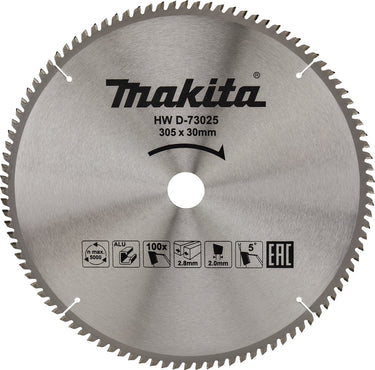 Makita afkortzaagblad voor aluminium | standaard | ø 305mm asgat 30mm 100t - d-73025