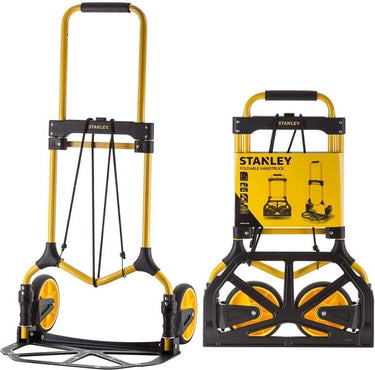 Stanley opvouwbare steekwagen ft582 - draagvermogen tot 90kg - transportwagen - 50 x 45 x 98 cm - lichtgewicht aluminium - zwart geel