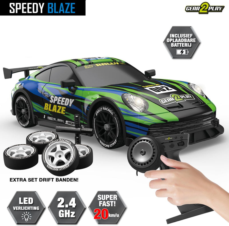 Afbeelding laden in galerijviewer, Gear2play speedy blaze rc raceauto met verlichting
