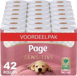 Page ® toiletpapier - sensitive wc papier - 42 rollen - met aloë vera extract - voordeelverpakking