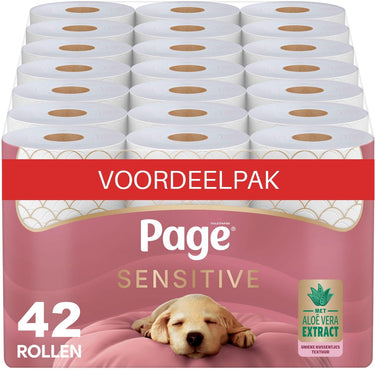 Page ® toiletpapier - sensitive wc papier - 42 rollen - met aloë vera extract - voordeelverpakking