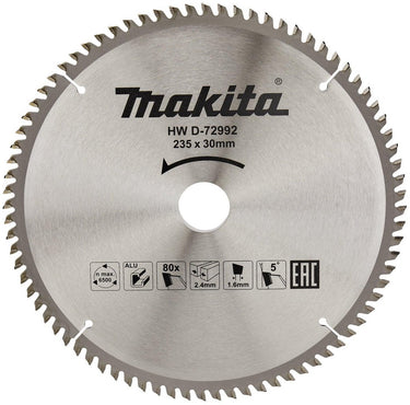 Makita cirkelzaagblad voor aluminium | standaard | ø 235mm asgat 30mm 80t - d-72992