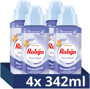 Robijn - intense wasparfum - puur zacht - 4 flessen x 342 ml - voordeelverpakking