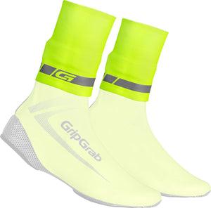 Gripgrab - cyclingaiter hi-vis regen wielren overschoenen cuffs neopreen manchetten - geel hi-vis - unisex - maat s m