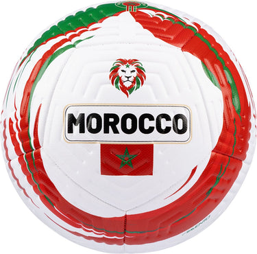 Avento voetbal - lion force - rood wit - maat 5 - ⌀ ca. 22 cm - wk voetbal - marokko