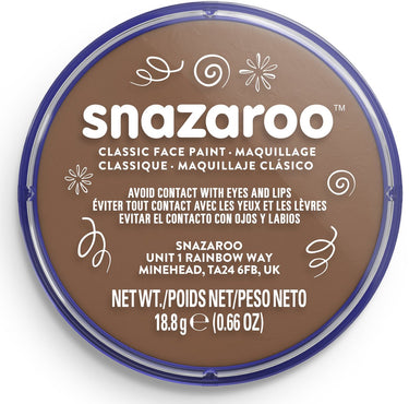 Snazaroo 1118911 - beige brown - 18ml aqua schmink kinderschmink voor kinderen en volwassenen