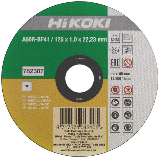 Hikoki doorslijpschijf voor rvs metaal 125x1mm - 782307