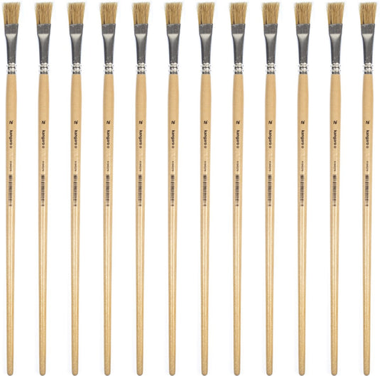 Kangaro lyonse penseel - #16 - gelakt hout - doos a 12 stuks - k-840216
