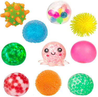Toi-toys fun piramide cadeaubox met 10 sensorische knijpballen - 5cm - 10 stuks